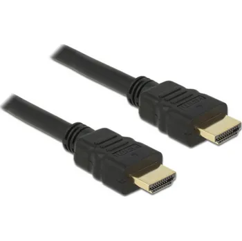 Video kabel Delock HDMI kabel Zástrčka HDMI-A 0.5 m černá 84751 pozlacené kontakty, 4K UHD, dvoužilový stíněný, kroucený HDMI kabel