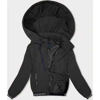 Černá prošívaná bunda s ozdobnými stahovacími lemy (16M9086-392) odstíny černé XL (42)