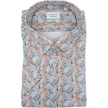 Pánská košile Košile Eterna Comfort Fit Karo s krátkým rukávem červená / modrá velikost: 46, délka rukávu: krátký rukáv