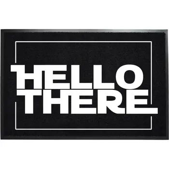 Rohožka VSTUPNÍ ROHOŽKA MONOCHROM ČERNÁ PŘED DVEŘE 40X60 DO DOMU HELLO THERE
