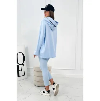 Dámská mikina Bavlněná mikina s kapucí + legíny modrý UNI