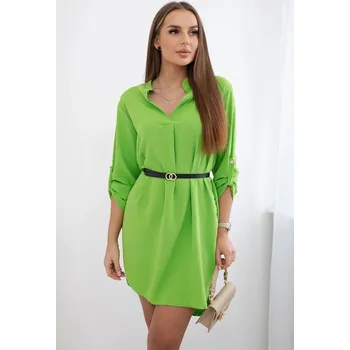 Dámské šaty Šaty s delšími zády a pásem jasně zelená UNI