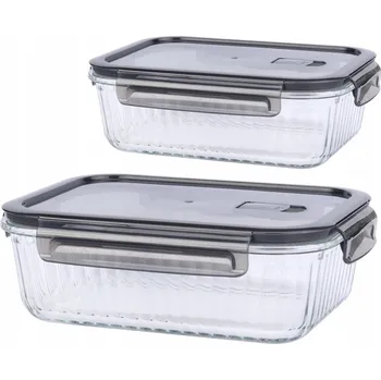 Dóza na potraviny Sada skleněných dóz MG Home šedé