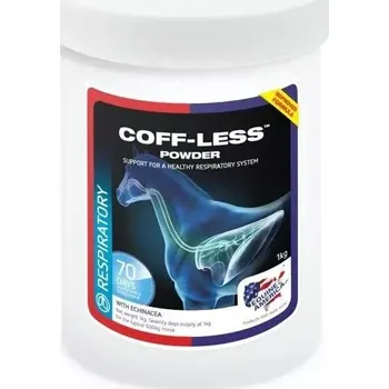 Pro koně Coff-Less s aloe vera prášek na cílenou přirozenou podporu dýchacího systému koní (Balení 1kg (vystačí na 70 dní) (EQUINE AMERICA)