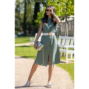 Dámské šaty Vero Moda dámské lněné šaty Mymilo mátové Velikost: L