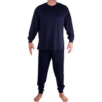 Pánské pyžamo Mojmír pánské pyžamo s náplety W-034C XL tmavě modrá