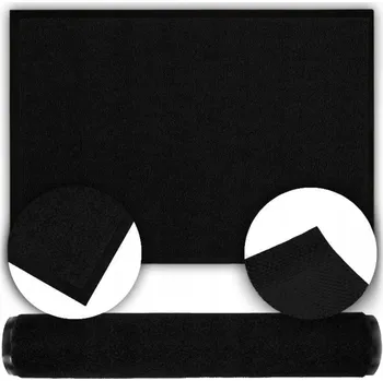 GUMOVÁ ROHOŽKA PŘED DVEŘE HLADKÁ ČERNÁ PROTISKLUZOVÁ MĚKKÁ 120x180 CM