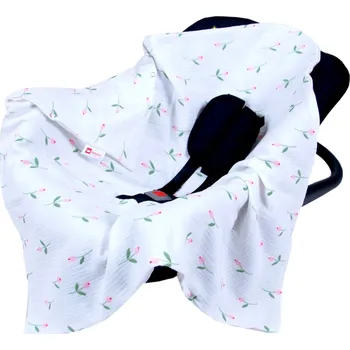 Dětská deka Mušelínová deka do autosedačky 80x80 cm - tulipán