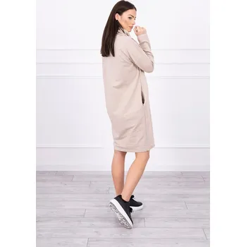 Dámské šaty Šaty s kravatou ve světle béžové barvě UNI