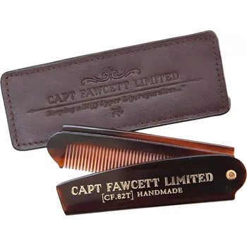 Péče o vousy Captian Fawcett Leather Case for Beard Comb CF.82T - Kožené pouzdro na skládací hřeben CF.82T