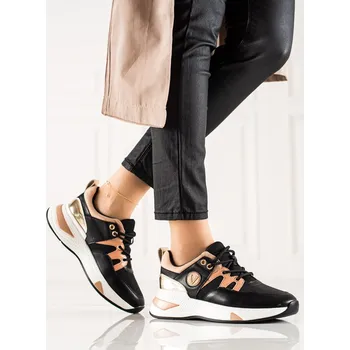 Dámské tenisky Výborné dámské tenisky černé bez podpatku 36