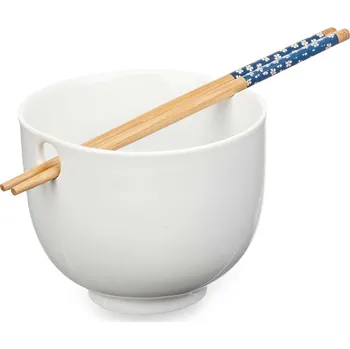 Kinvara Asijská porcelánová miska bílá s hůlkami