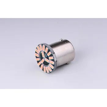 Autožárovka žárovka LED 12V 21W BA15s oranžová 19xLED 4014