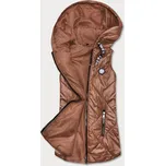 Dámská vesta v karamelové barvě s kapucí (B0130-22) odstíny hnědé 46