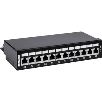 Serverovna Intellinet 720915 12 portů patch panel CAT 6A černá osazený