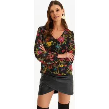 Dámská halenka Dámská halenka SBD1480 černá s potiskem - FPrice 42/XL