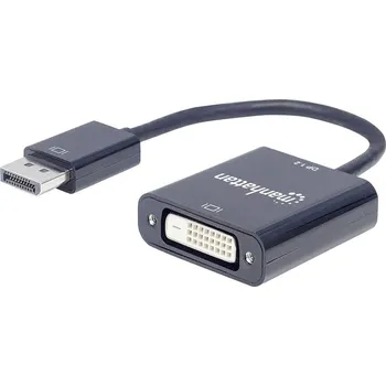 Elektrická zásuvka Manhattan 152228 DisplayPort adaptér [1x zástrčka DisplayPort - 1x DVI zásuvka 24+1pólová] černá 23.00 cm