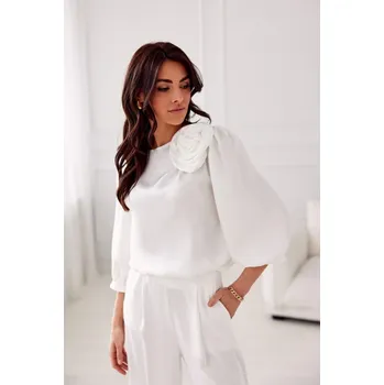 Dámská halenka Halenka BLU0178 smetanově bílá - Roco Fashion 36