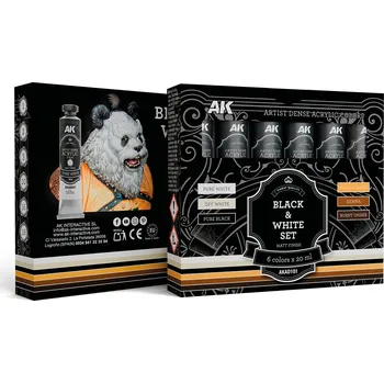 AK Interactive BLACK & WHITE SET – ARTISTIC DENSE ACRYLIC COLOR (AK)