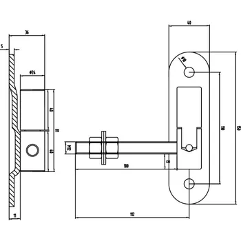 pant Stavitelný pozinkovaný pant s destičkou varianty M12/24, M16/27 a M18/30mm Varianta: M12/24