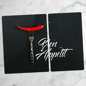 Obraz Moderní Sada Skleněných Desek Bon Apetit Paprička Chilli 40x52 a 30x52
