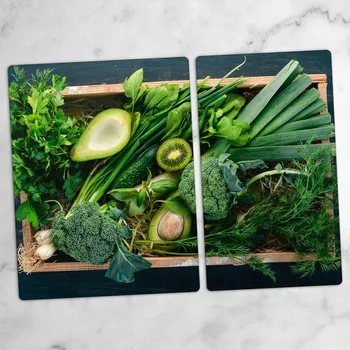 Obraz Dekorativní prkénka Tvrzené Sklo na krájení Zelenina 40x52 a 30x52