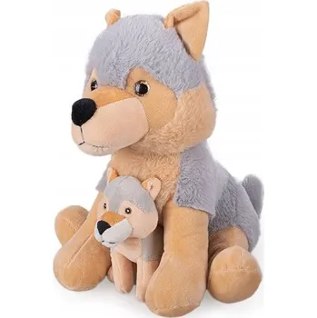 plyšák Plyšová Hračka Pejsek Husky Vlk s mládětem - 25 cm