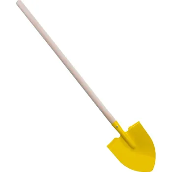 Rýč DŘEVO Dětské nářadí pracovní s násadou 80cm kovový rýč špičatý žlutý | 406886
