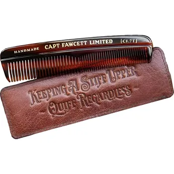 hřeben Captain Fawcett Hair Comb with Leather Case CF.7T - Hřeben na vlasy s koženým pouzdrem