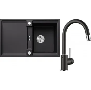 Granitový dřez Set RS Blanco Adira 45 S + Blanco Mida-S (černá + černá)