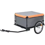 vidaXL Marketos Vozík za kolo šedý a oranžový 65 kg