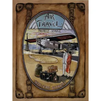 Plechová cedule Plechová retro cedule - Air Travel Provedení: Hliník: 30 x 20 cm