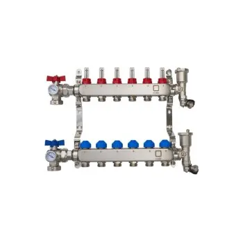 Instalatérský materiál Rozdělovač pro podlahové topení CUBE - 5 okruhů, s rohovými kul. uzávěry