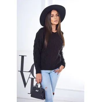 Dámský svetr Svetr s pleteninou černý UNI