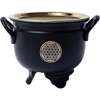 Aroma lampa Kadidelnice kovový kotlík Květina života 8,8 cm výška 8,8 cm, průměr 10 cm