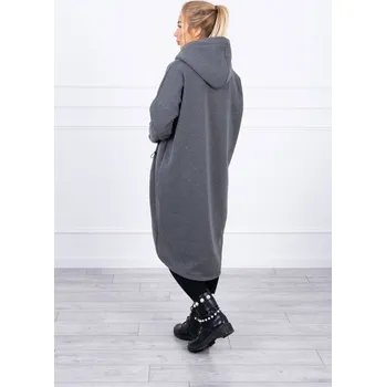 Dámská mikina Zateplená dlouhá mikina v grafitová melanž UNI