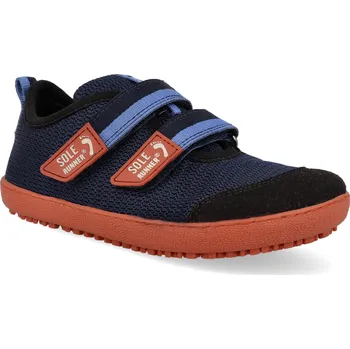 Dětská sportovní obuv Barefoot dětské tenisky Sole Runner - Puck 4 Vegan navy/orange tmavě modré/oranžové Velikost: 26