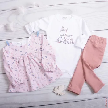 Kojenecký body Souprava body, tunika a kalhoty Karen Velikost: 80, Vzor: zvířátka