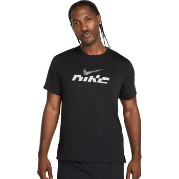 Sport Pánské běžecké triko s krátkým rukávem NIKE-M NK DF UV MILER FLASH SS-010-Black Černá M