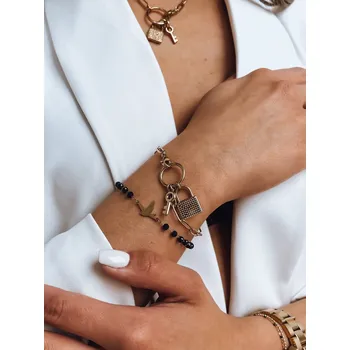 Černý korálkový náramek PALOMA LY0093 Velikost: ONE SIZE