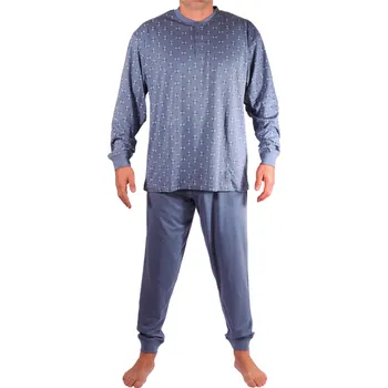 Pánské pyžamo Jaroslav pánské pyžamo s náplety W-046C XXL světle šedá