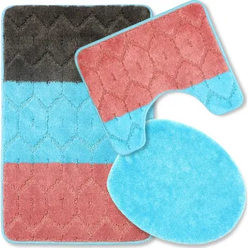 Koupelnová předložka KOUPELNOVÁ PŘEDLOŽKA PROTI SKLUZU VELKÁ TYRKYSOVÁ 50X80 SADA 3 ks MĚKKÁ