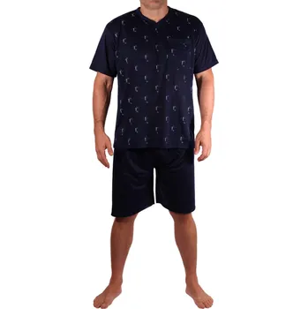 Pánské pyžamo Slavomír krátké pyžamo bavlna XL tmavě modrá