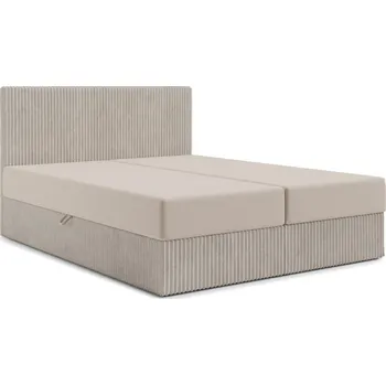 Postel Čalouněná postel MOE s úložným prostorem 160x200 cm Béžová