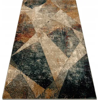 Koberec Koberec DO OBÝVÁKU vlněný OMEGA RAMI Mozaika GEOMETRICKÝ smaragd 200x300 cm