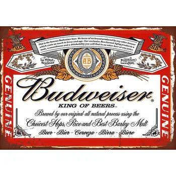Plechová cedule Plechová retro cedule - Budweiser Provedení: Dibond: 20 x 15 cm