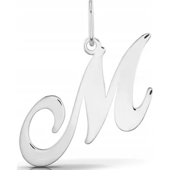 Přívěsek STŘÍBRNÝ PŘÍVĚSEK NA ŘETÍZEK PŘÍVĚSEK PÍSMENO M OZDOBNÉ STŘÍBRO 925
