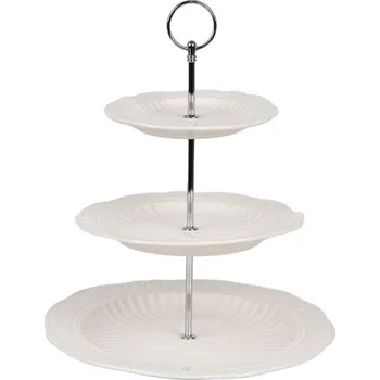 Talíř 3patrový keramický etažér Gerrit-jan – 26x31 cm