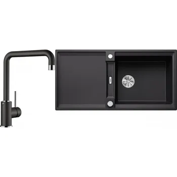 Granitový dřez Set RS Blanco Adira XL 6 S + Blanco Mili (černá + černá)