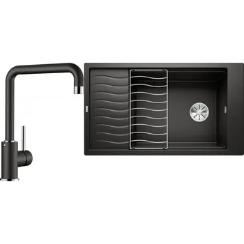 Granitový dřez Set RS Blanco Elon XL 8 S + Blanco Mili (černá + černá)